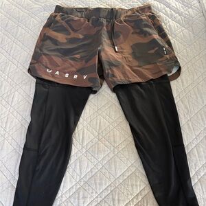 ASRV Camouflage Shorts with Black Compression Leggings